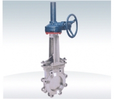 伞齿轮对夹式刀形闸阀